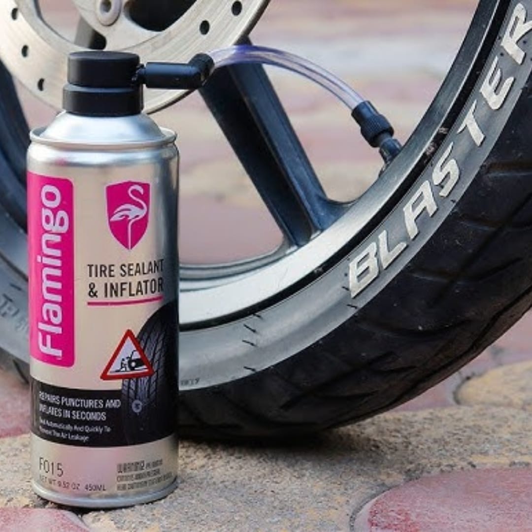 Universal Flamingo Tire Repairing  Liquid Tire Sealer Inflator 1 Pc