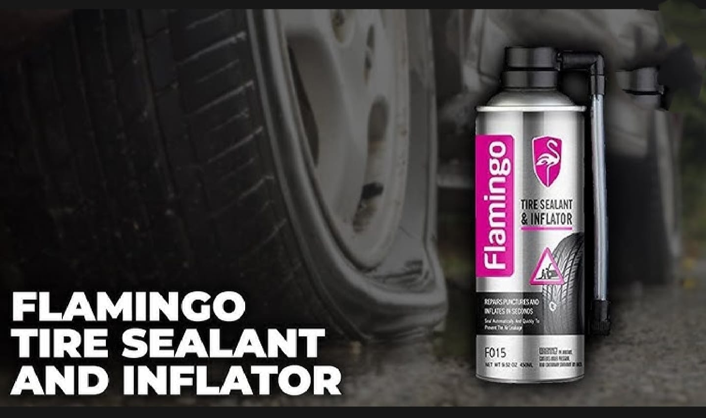 Universal Flamingo Tire Repairing  Liquid Tire Sealer Inflator 1 Pc