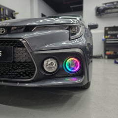 2 Pcs Set Universal Fog Lamps Shell With M8 Pro Max Smd light Angel Eye Rings In Premium Quality