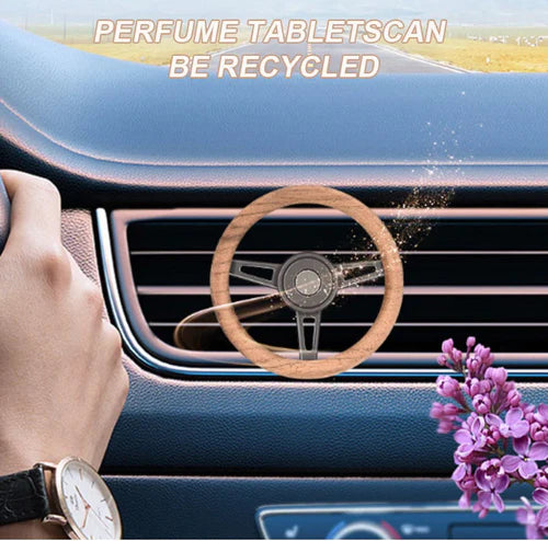 KIA Mini Steering Wheel Car perfume Long lasting Fragrance For AC Grill D-Shape Air Conditioner