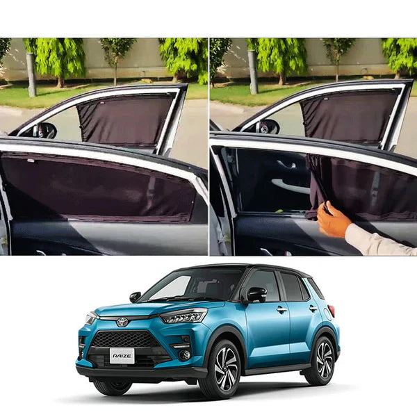 Toyota Raize Elite Series Car Window Railing Privacy Curtains Sun shades UV Rays Protection Blinds (4 Pcs)