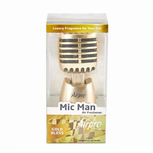 Universal Luxury Mic Man Car Perfume/Air Fresheners for Dashboard Long lasting Fragrance to Fresh up Your Car 1Pc (Golden)