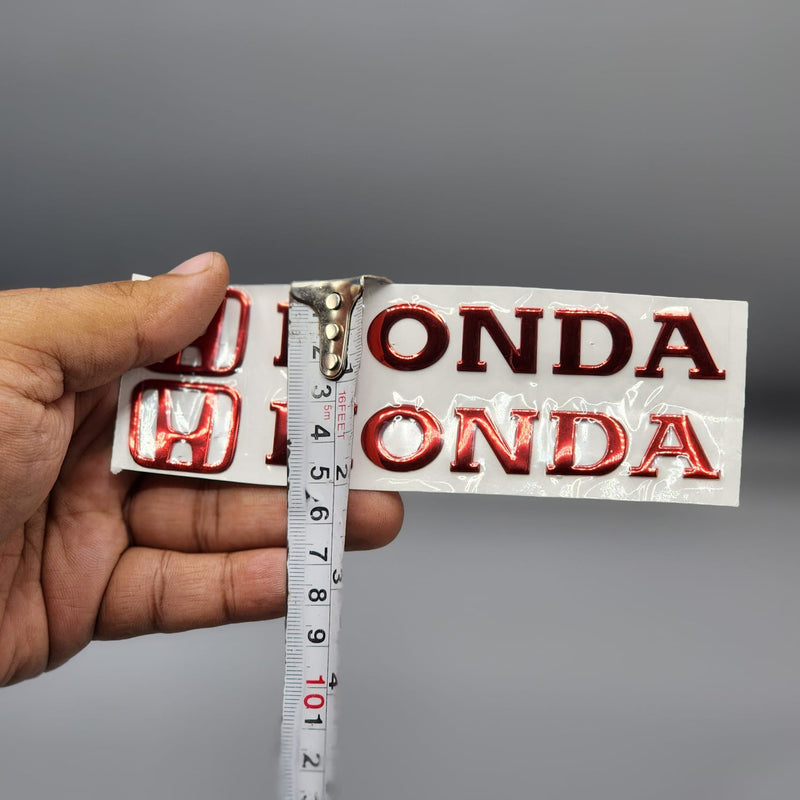 Honda Red Metal PATRI Sticker & Decal 2 Pcs Set For Bike Car Jeep