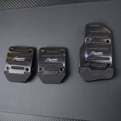 Sports Manual Non-Slip Foot Pedal Aluminum Cover Gear Brake Accelerator Car Interior Accessories Black