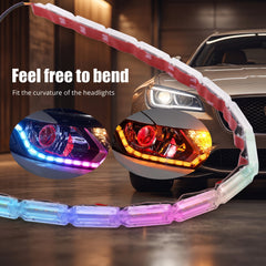LED Strip Flexible RGB Snake Style Headlight DRL Daytime Running Light With indicator