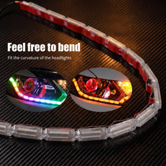 LED Strip Flexible RGB Snake Style Headlight DRL Daytime Running Light With indicator