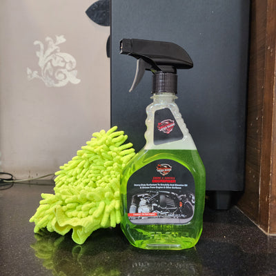 Mega Shine Engine & surface Degreaser With Free Microfiber Wash Mitt Glove