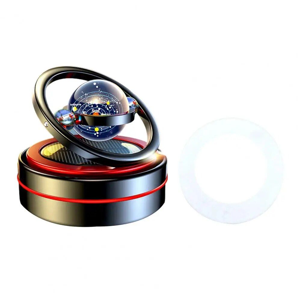 Universal Solar Power Car Perfume Air Freshener 360° Rotating Car Perfume Solar Energy Fragrance Car 1 Pc(Black)