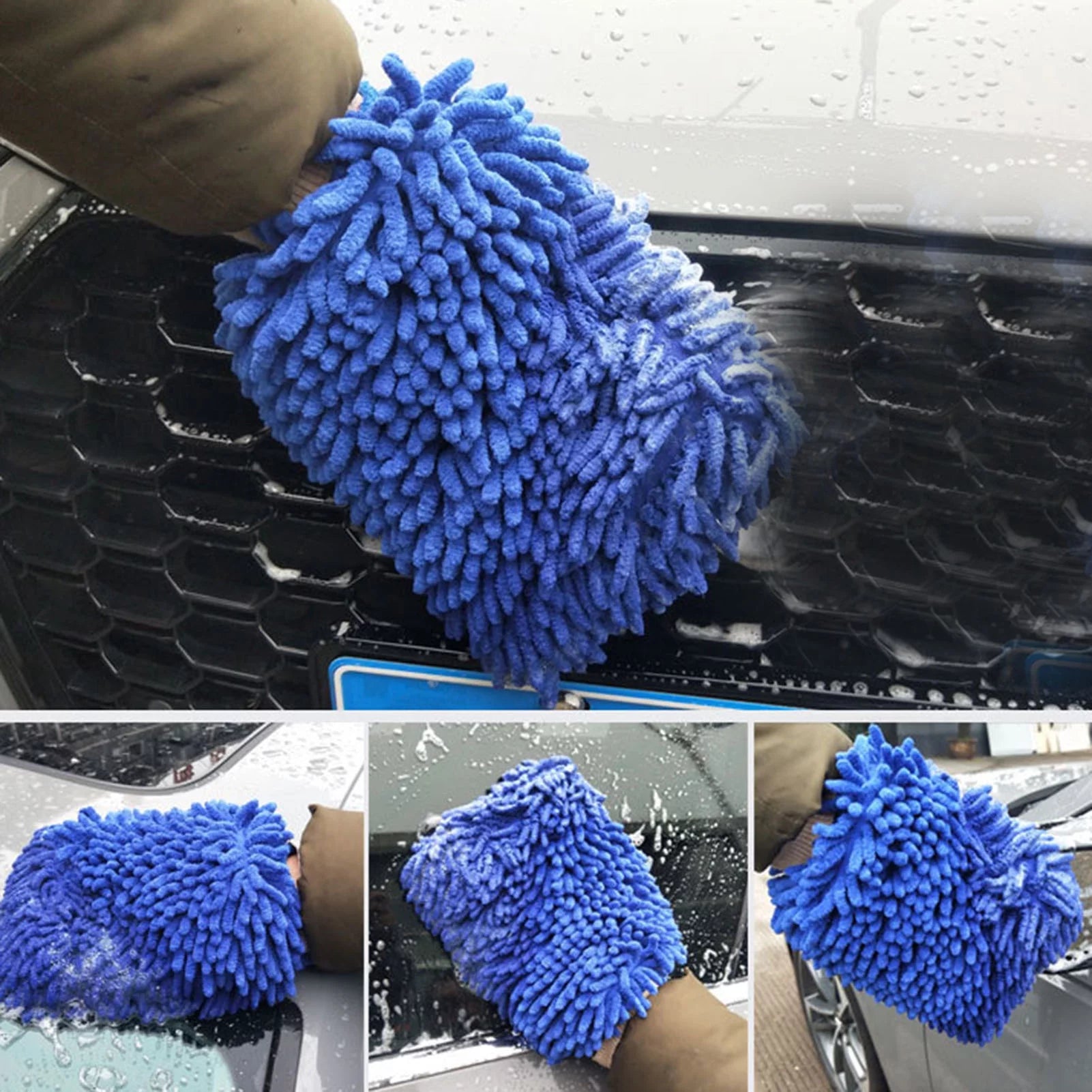 Universal Car Microfiber Cleaning Dusting Microfiber Wash Mitt Gloves With Premium Quality Pc