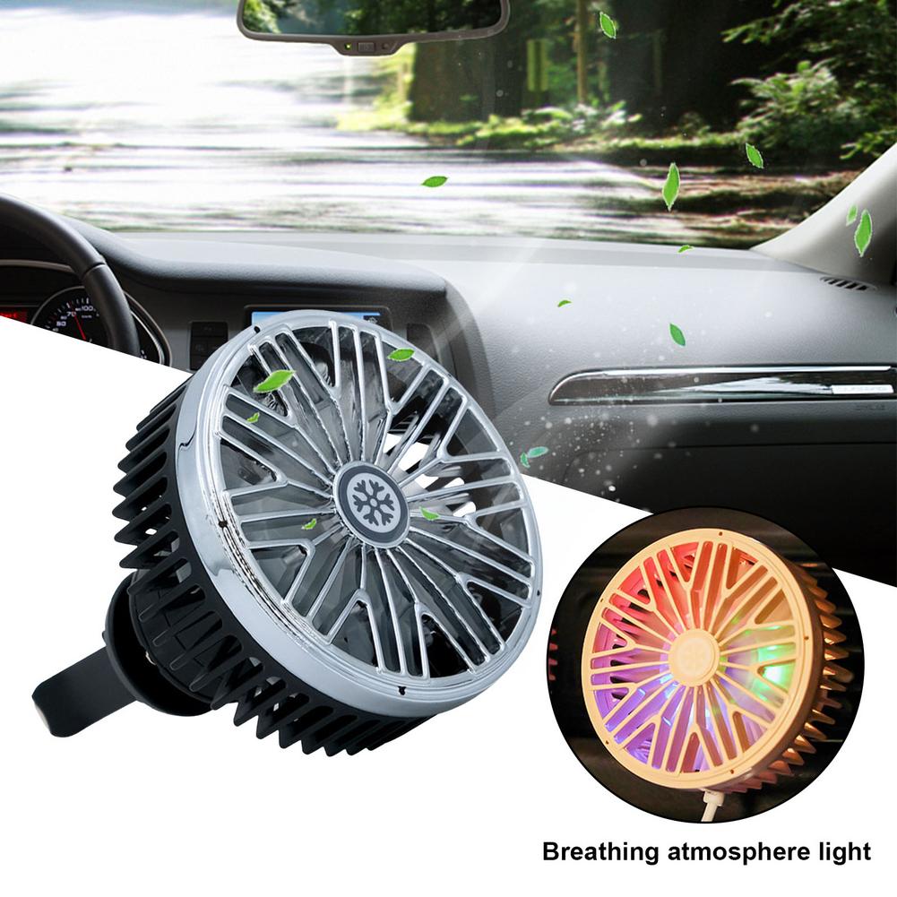 Portable Mini Car Fans Auto Air Vent Clip Fan & 3 Speeds Usb Fans Quiet Small Desktop Fan