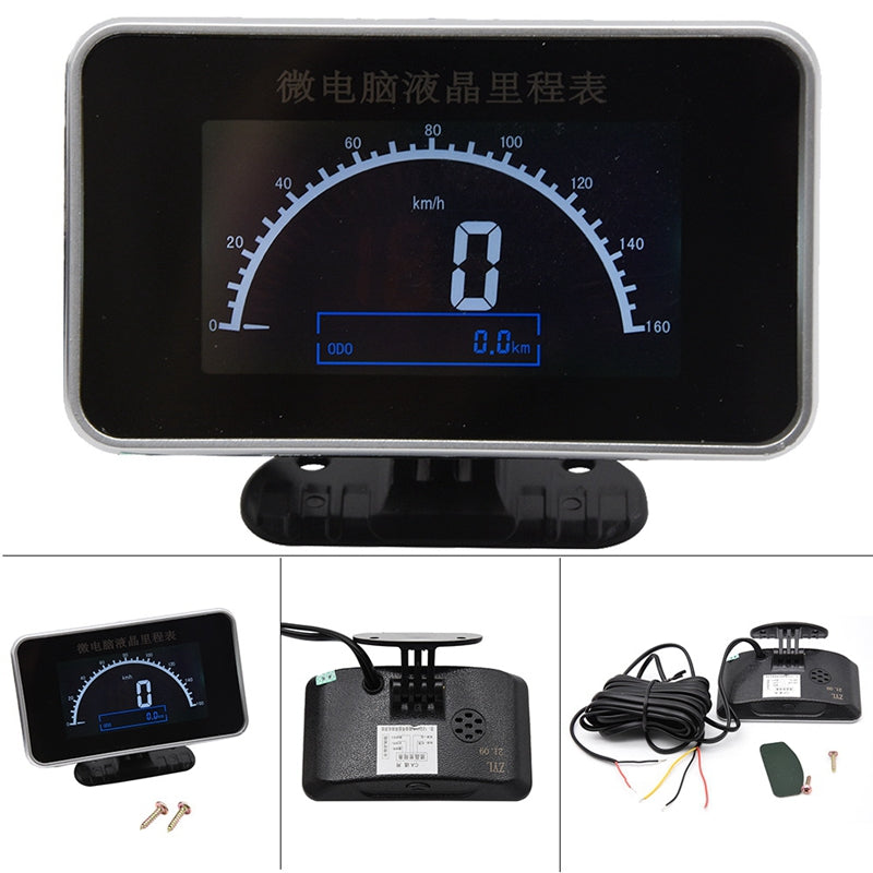 2 IN 1 Functions Digital Electronic Sensor Speedometer + Odometer Gaug ...