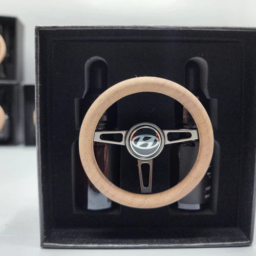 Hyundai Mini Steering Wheel Car perfume Long lasting Fragrance For AC Grill Circle Shape Air Conditioner