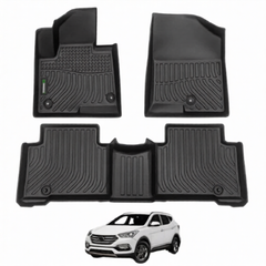 Hyundai Santa Fe Heavy Duty All-Weather TPE Car Floor Mats in Premium Quality