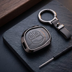 Suzuki Cultus New Elite Series Metallic Car Key Case Luxury Zinc Alloy Protection Case(Grey)