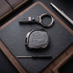 Suzuki Cultus New Elite Series Metallic Car Key Case Luxury Zinc Alloy Protection Case(Grey)