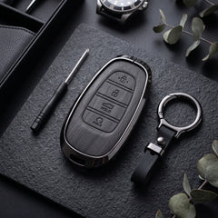 Sonata 2021-2024 Model Elite Series Metallic Car Key Case Luxury Zinc Alloy Protection Case(Black)