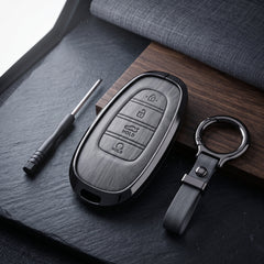 Sonata 2021-2024 Model Elite Series Metallic Car Key Case Luxury Zinc Alloy Protection Case(Grey)