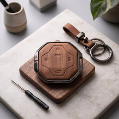 Jetour T2 Elite Series Metallic Car Key Case Luxury Zinc Alloy Protection Case(Brown)