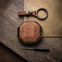 Jetour T2 Elite Series Metallic Car Key Case Luxury Zinc Alloy Protection Case(Brown)