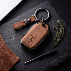 Suzuki Fronx 2026 Model Elite Series Metallic Car Key Case Luxury Zinc Alloy Protection Case(Brown)