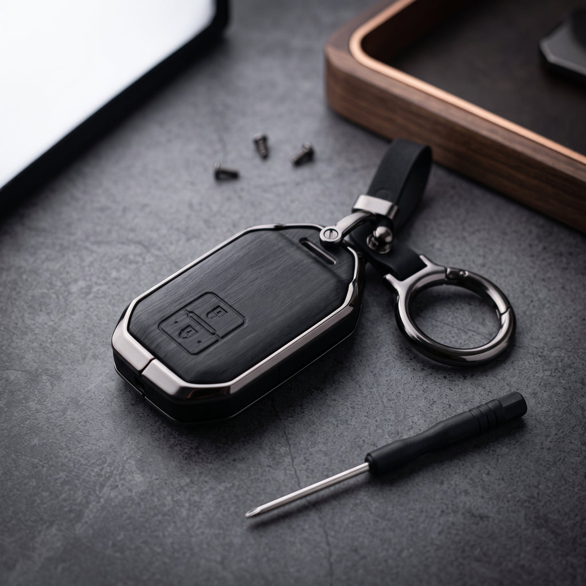 Swift New 2020-2025 Model Elite Series Metallic Car Key Case Luxury Zinc Alloy Protection Case(Black)