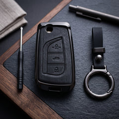 Corolla 2015 Grandy Model Elite Series Metallic Car Key Case Luxury Zinc Alloy Protection Case(Black)