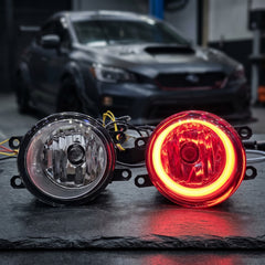 Honda Fog Lamps Shell With Angel Eye Rings In Premium Quality 2 Pcs Set (Red)
