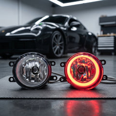 Toyota Fog Lamps Shell With Angel Eye Rings In Premium Quality 2 Pcs Set (Red)