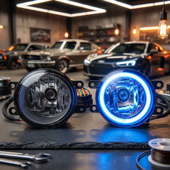 Toyota Fog Lamps Shell With Angel Eye Rings In Premium Quality 2 Pcs Set (Blue)