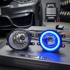 Toyota Fog Lamps Shell With Angel Eye Rings In Premium Quality 2 Pcs Set (Blue)
