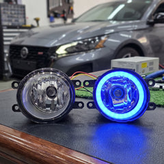 Honda Fog Lamps Shell With Angel Eye Rings In Premium Quality 2 Pcs Set (Blue)