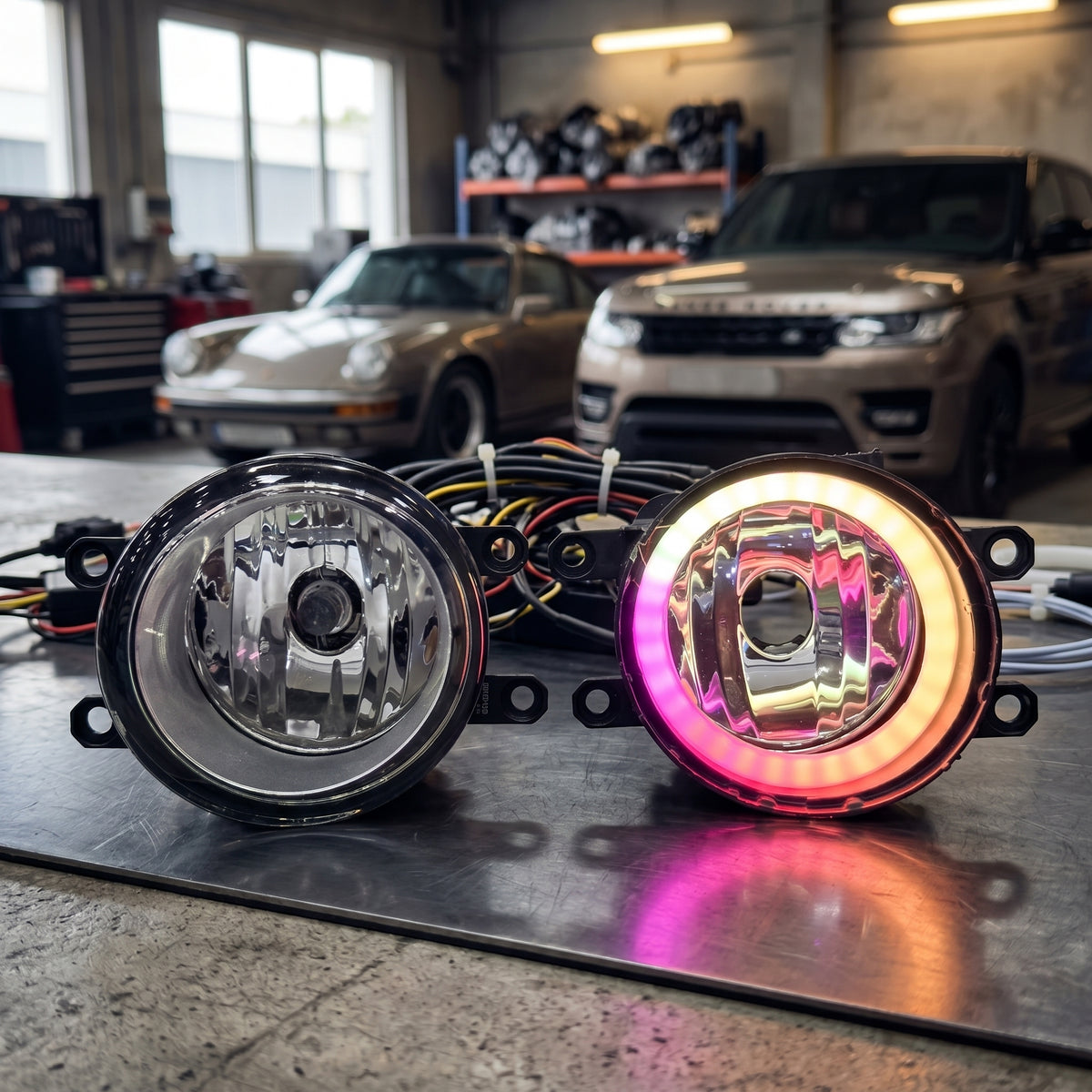 Honda Fog Lamps Shell With Angel Eye RGB Rings In Normal Quality 2 Pcs Set