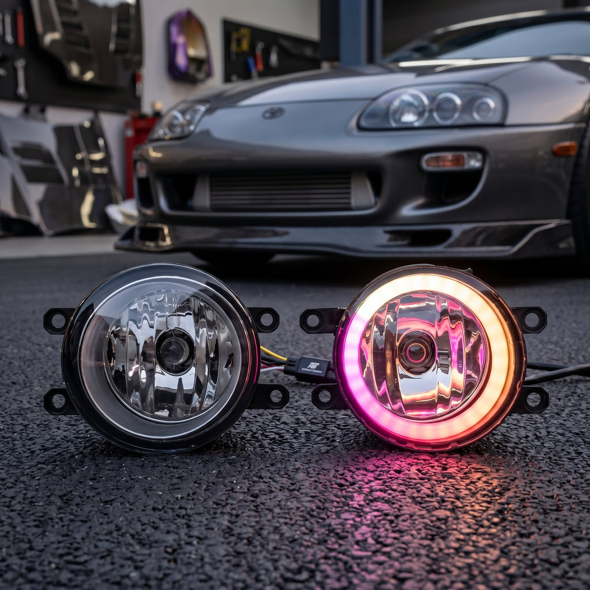 Honda Fog Lamps Shell With Angel Eye RGB Rings In A+ Premium Quality 2 Pcs Set