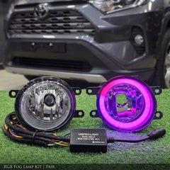 Toyota Fog Lamps Shell With Angel Eye RGB Rings In A+ Premium Quality 2 Pcs Set
