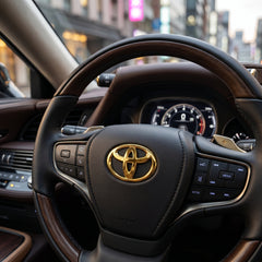 Universal Toyota Steering Logo Gold Edition In Premium Quality