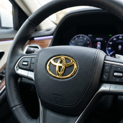 Universal Toyota Steering Logo Gold Edition In Premium Quality