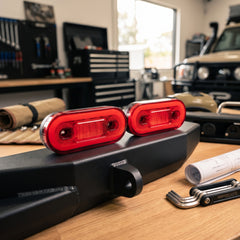 Universal Oval Shape LED Tail Lights Waterproof with Halo Glow Effect RED