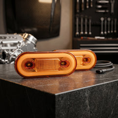 Universal Oval Shape LED Tail Lights Waterproof  with Halo Glow Effect Yellow