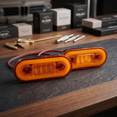 Universal Oval Shape LED Tail Lights Waterproof  with Halo Glow Effect Yellow