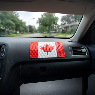 1 Pc Universal Canada Flag Anti Skid Non-Slip Dashboard Matt in Premium Quality