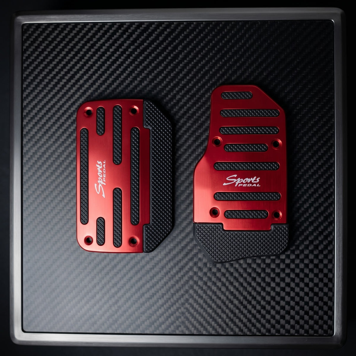 Sports Non-Slip Foot Pedal Aluminum Cover Automatic Brake Accelerator Car Interior Accessories Red