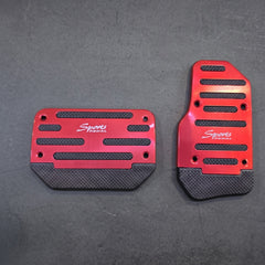 Sports Non-Slip Foot Pedal Aluminum Cover Automatic Brake Accelerator Car Interior Accessories Red