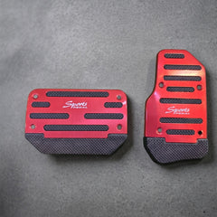 Sports Non-Slip Foot Pedal Aluminum Cover Automatic Brake Accelerator Car Interior Accessories Red