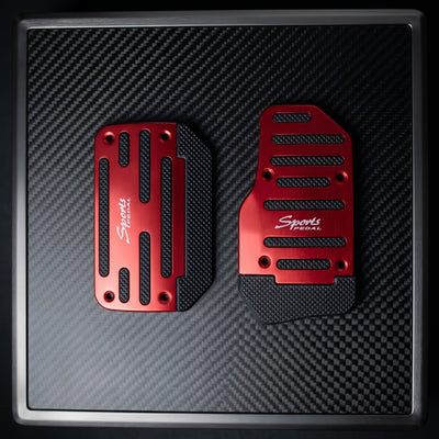 Sports Non-Slip Foot Pedal Aluminum Cover Automatic Brake Accelerator Car Interior Accessories Red