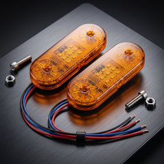Universal Oval Shape LED Emergency Lights Waterproof With Flasher Yellow