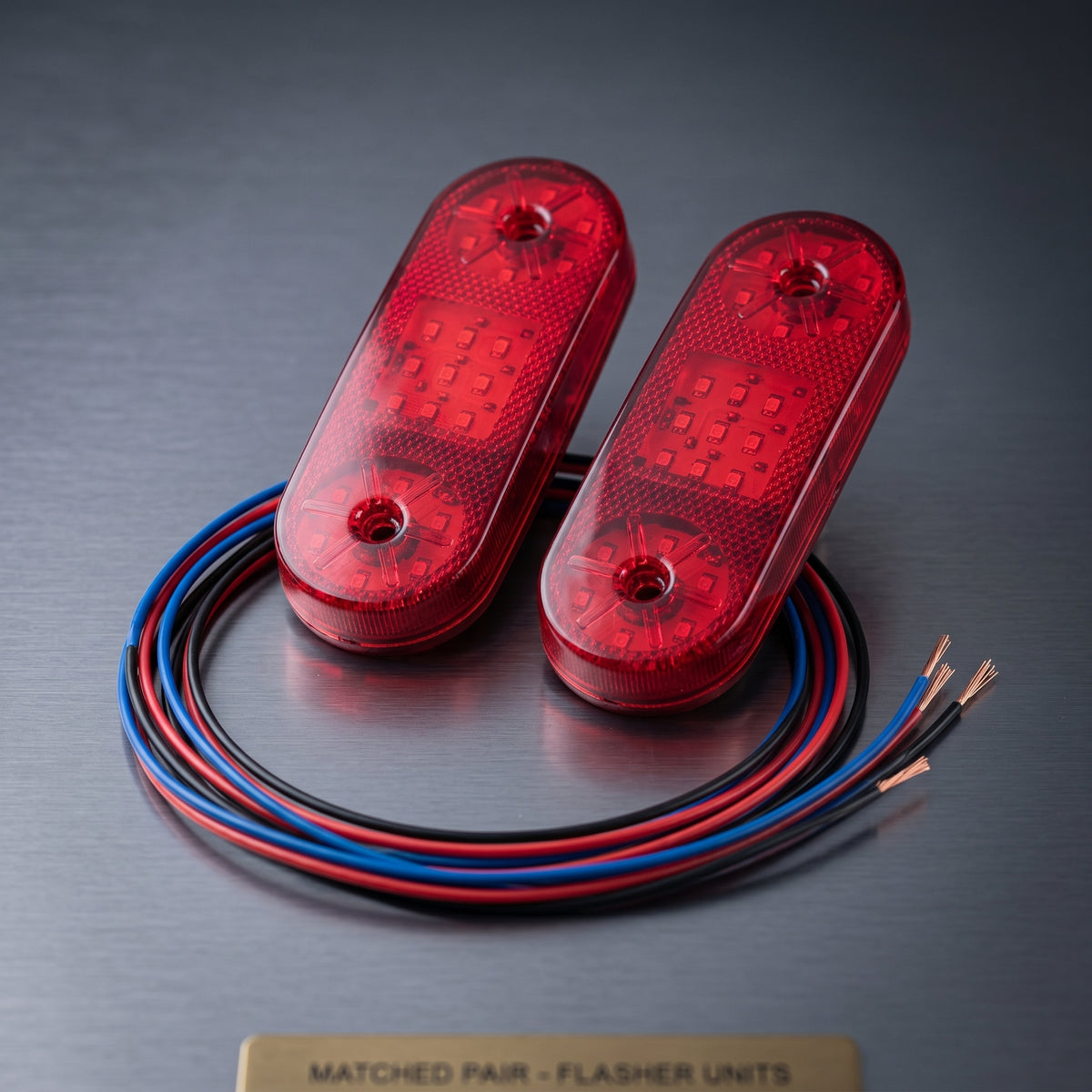 Universal Oval Shape LED Emergency Lights Waterproof With Flasher Red