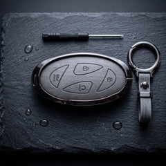 Tucson 2025 Elite Series Metallic Car Key Case Luxury Zinc Alloy Protection Case(Grey)