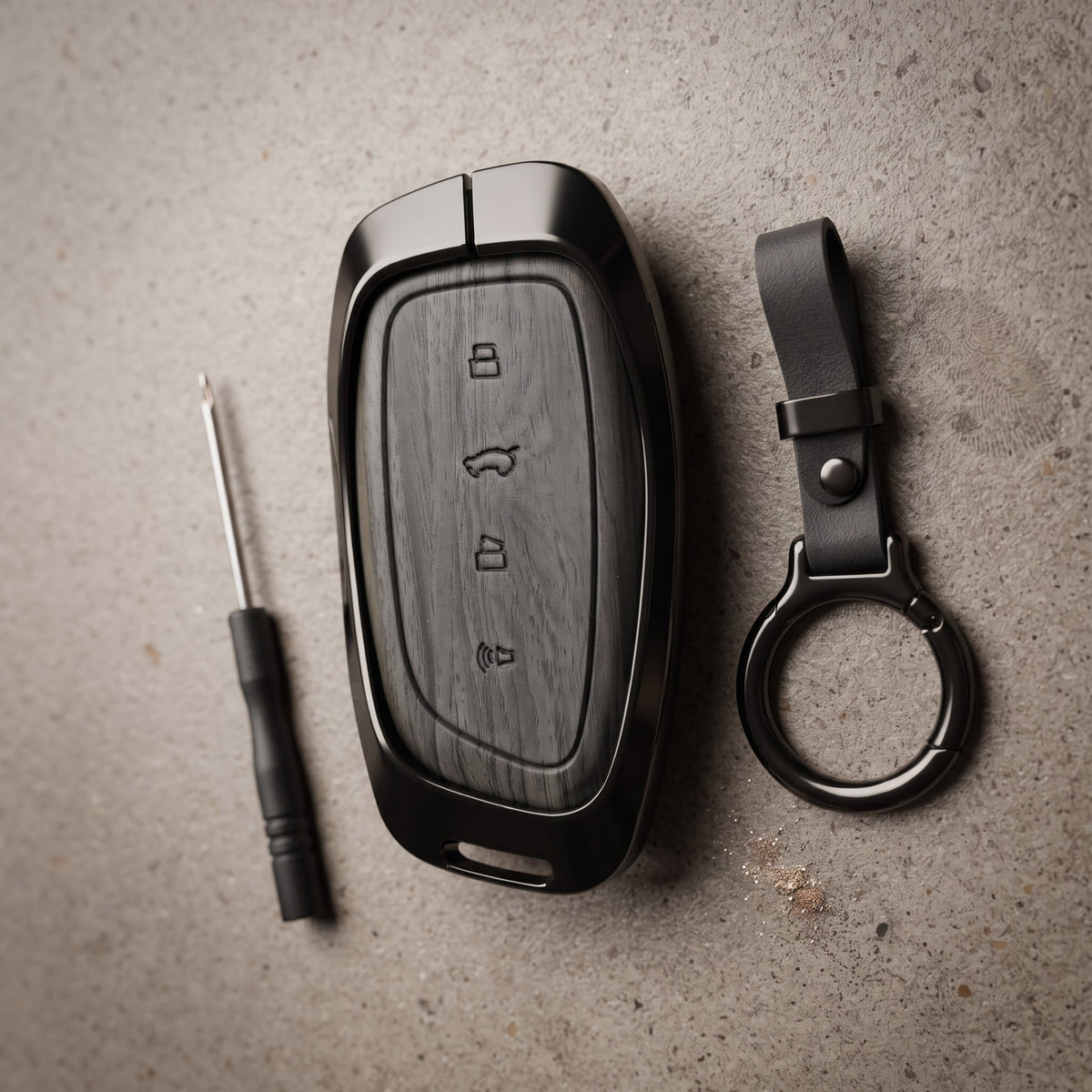 Haval H6 2025 Model Elite Series Metallic Car Key Case Luxury Zinc Alloy Protection Case(Grey)