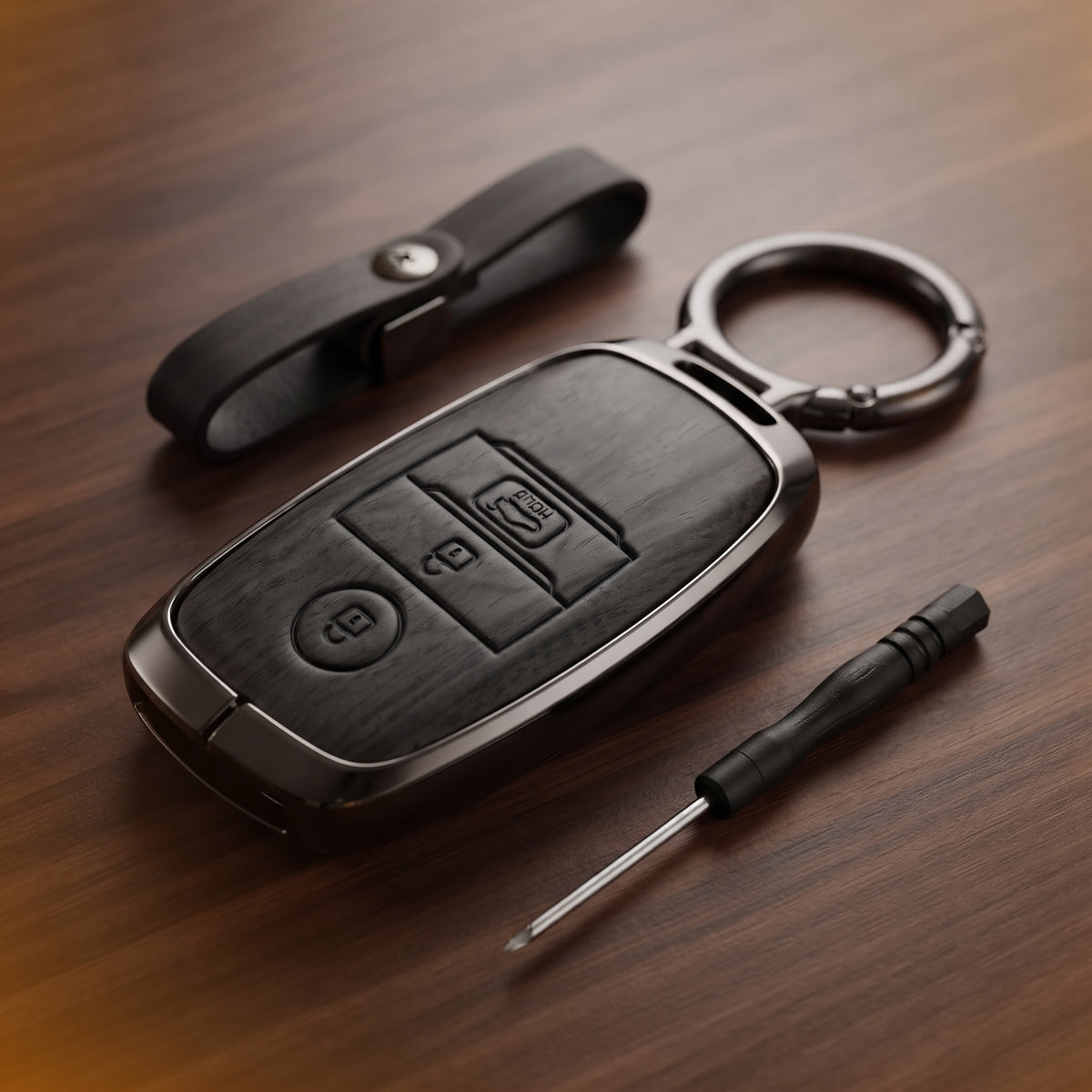 KIA Sportage Old 2020 Model Elite Series Metallic Car Key Case Luxury Zinc Alloy Protection Case(Black)