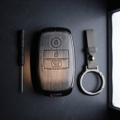 KIA Sportage Old 2020 Model Elite Series Metallic Car Key Case Luxury Zinc Alloy Protection Case(Grey)